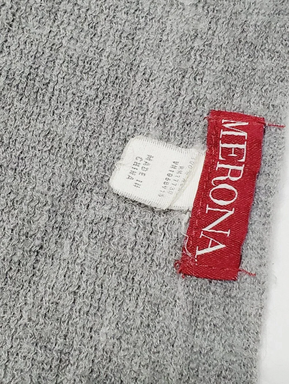 Merona Unisex Adult Scarf Solid Gray Knit Pattern 66x11.5